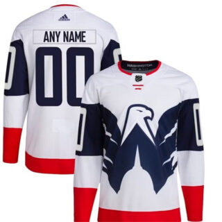 Men's Washington Capitals Custom 2023 White Navy Stadium Series Stitched Jersey
