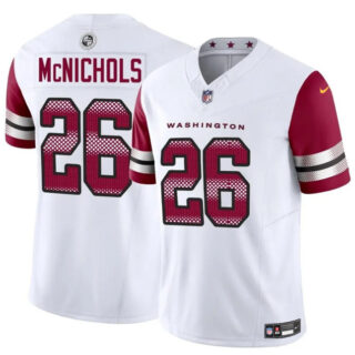 Men's Washington Commanders #26 Jeremy McNichols White 2024 F.U.S.E Vapor Limited Stitched Football Jersey