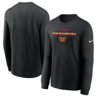 Men's Washington Commanders Nike Black Script Long Sleeve T-Shirt