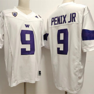 Men's Washington Huskies #9 Michael Penix Jr. White Stitched Jersey