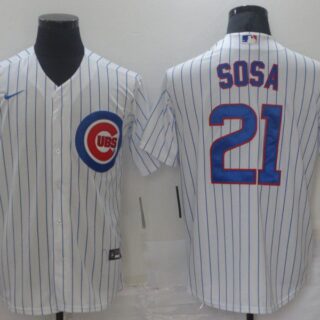 Men Chicago Cubs 21 Sosa White Game Nike MLB Jerseys