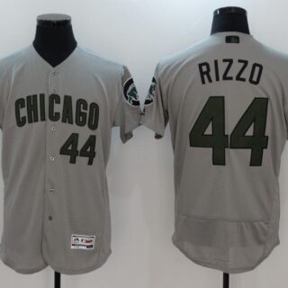 Men Chicago Cubs 44 Rizzo Grey Elite 2021 MLB Jerseys
