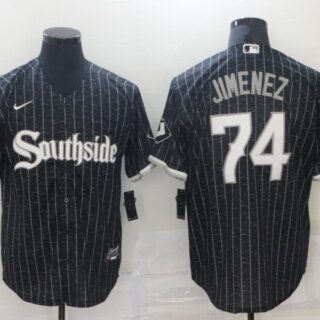 Men Chicago White Sox 74 Jimenez City Edition Black Game Nike 2021 MLB Jerseys