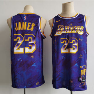 Men Los Angeles Lakers 23 James Purple Nike MVP rookie of the year select series 2021 NBA Jersey