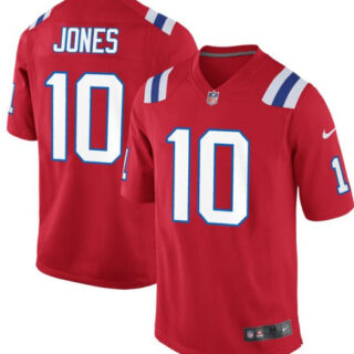 Men New England Patriots #10 Mac Jones Red 2021 Draft Jersey