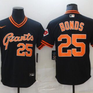 Men San Francisco Giants 25 Bonds Black Game 2021 Nike MLB Jersey