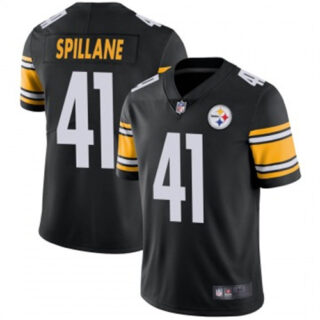 Men Steelers #41 Robert Spillane Vapor Limited Black Jerseys
