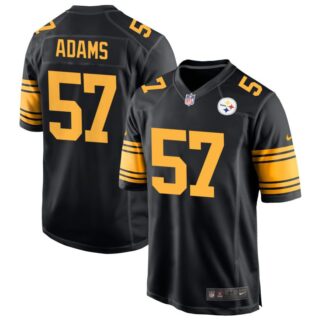 Men's Steelers #57 Montravius Adams Vapor Limited Rush Black Jerseys