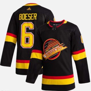 Men's Vancouver Canucks #6 Brock Boeser Black Jersey