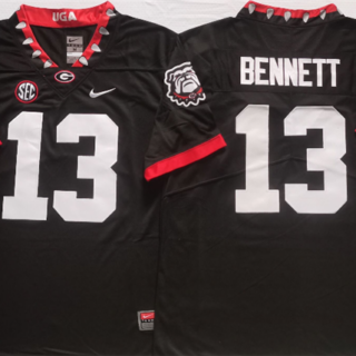 Men's Georgia Bulldogs #13 BENNETT Black College Football Stitched Jersey