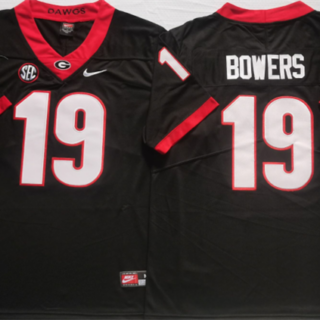 Men's Georgia Bulldogs #19 Brock Bowers Black College Football Stitched Jersey