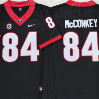 Men's Georgia Bulldogs #84 McCONKEY Black College Football Stitched Jersey