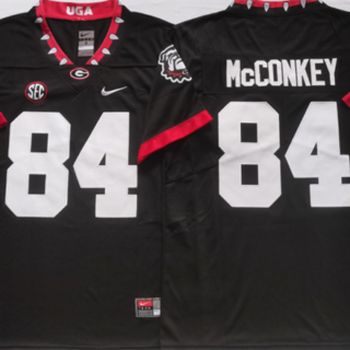 Men's Georgia Bulldogs #84 McCONKEY Black College Football Stitched Jerseys