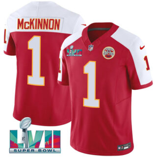 Men's Kansas City Chiefs #1 Jerick McKinnon Red 2023 F.U.S.E. With Super Bowl LVII Patch Vapor Untouchable Limited Stitched Jersey