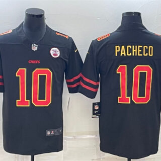 Men's Kansas City Chiefs #10 Isiah Pacheco Black Red Gold Vapor Untouchable Limited Stitched Jersey