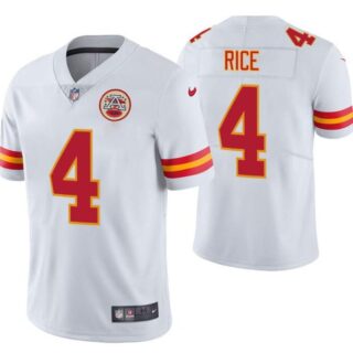 Men's Kansas City Chiefs #4 Rashee Rice White Vapor Untouchable Limited Stitched Football Jersey