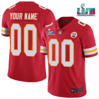 Men's Kansas City Chiefs Active Player Custom Red Super Bowl LVII Patch Vapor Untouchable Limited Stitched Jersey