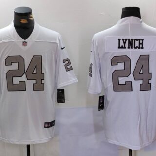 Men's Las Vegas Raiders #24 Marshawn Lynch White Vapor Untouchable Limited Stitched Jersey
