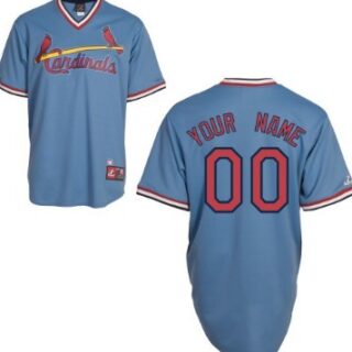 Men's' St. Louis Cardinals Customized Light Blue Throwback Jersey