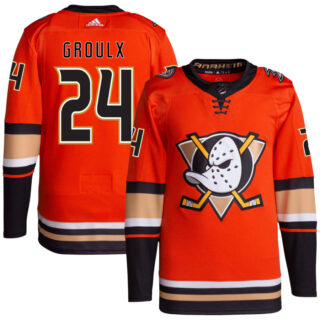 Men's Anaheim Ducks #24 Benoit-Olivier Groulx Orange Alternate Authentic Jersey
