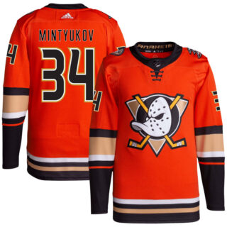 Men's Anaheim Ducks #34 Pavel Mintyukov Orange Alternate Authentic Jersey
