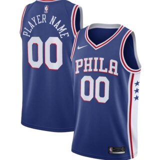 Men's Blue Philadelphia 76ers Swingman Custom Jersey