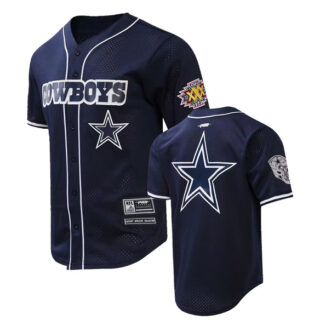 Men's Dallas Cowboys LOGO CLASSIC MESH BUTTON UP SHIRT Navy