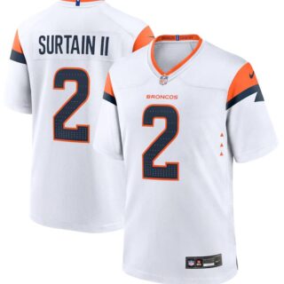 Men's Denver Broncos #2 Patrick Surtain II White Game Jersey