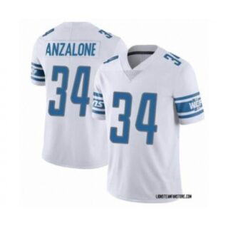 Men's Detroit Lions #34 Alex Anzalone White Vapor Untouchable Limited Stitched Jersey