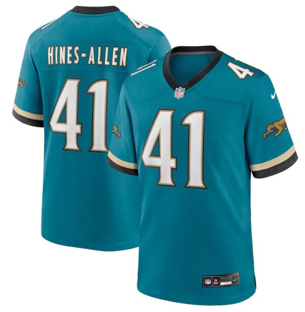 Men's Jacksonville Jaguars #41 Josh Hines-Allen  Prowler Throwback Player Game Teal Jersey