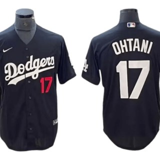 Men's Los Angeles Dodgers #17 Shohei Ohtani Black Jersey