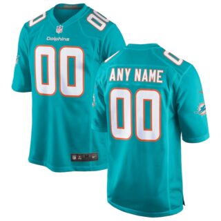 Custom Men's Miami Dolphins Nike Aqua Game Jersey