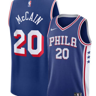 Men's Philadelphia 76ers #20 Jared McCain Blue Jerseys