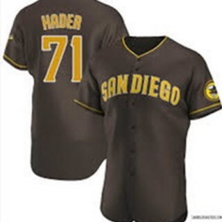 Men's San Diego Padres #71 HADER Flex Base Stitched Brown