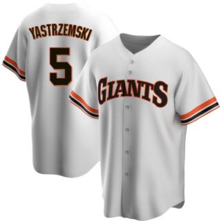 Men's San Francisco Giants #5 Mike Yastrzemski White Home Cooperstown Collection Jersey