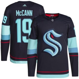 Men's Seattle Kraken Jared #19 McCann Deep Sea Blue NHL Jersey