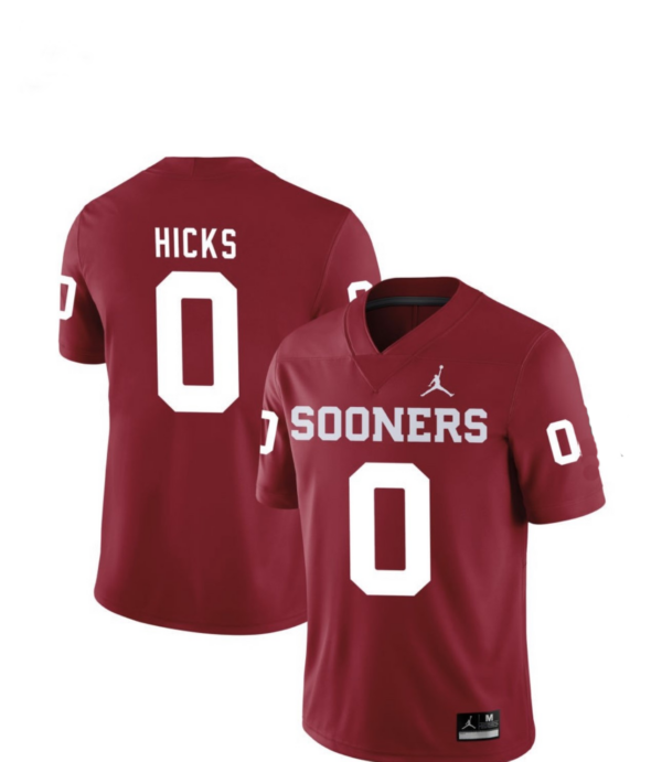 Men's Sooners #0 Hicks Red Limited Stitched College Jersey