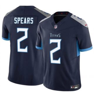 Men's Tennessee Titans #2 Tyjae Spears Navy 2024 F.U.S.E. Vapor Limited Stitched Football Jersey