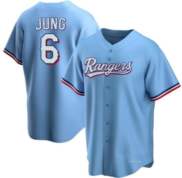 Men's Texas Rangers #6 Josh Jung Light Blue Jersey