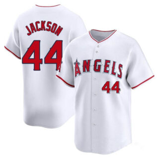 Men's Los Angeles #44 Angels Reggie Jackson White Home Jersey Limited