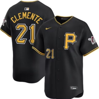Men's Roberto Clemente #21 Pittsburgh Pirates Black Alt Limited Baseball Jersey