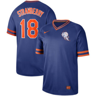 Mets 18 Darryl Strawberry Blue Throwback Jersey