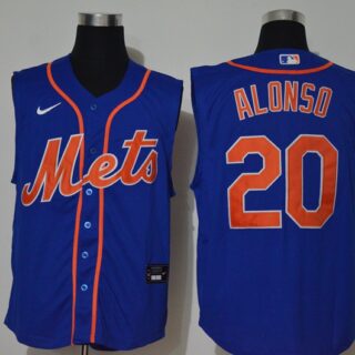 Mets 20 Pete Alonso Royal Nike Cool Base Sleeveless Jersey