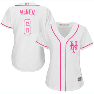 Mets #6 Jeff McNeil White Pink Fashion Women's Stitched Baseball Jersey