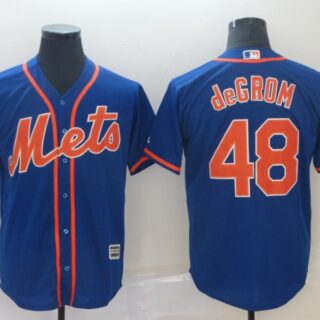 Mets 48 Jacob DeGrom Royal Cool Base Jersey