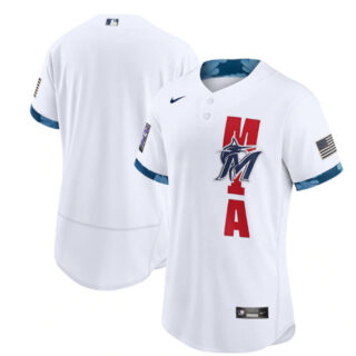 Miami Marlins Blank 2021 White All-Star Flex Base Stitched MLB Jersey