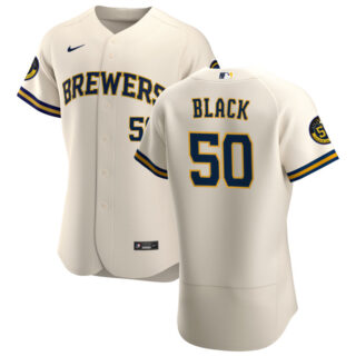 Milwaukee Brewers #50 Ray Black Men's Nike Cream Home 2020 Authentic Player MLB Jersey
