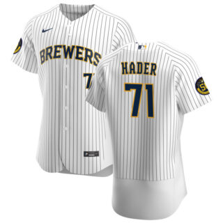 Milwaukee Brewers #71 Josh Hader Men's Nike White Home 2020 Authentic Player MLB Jersey