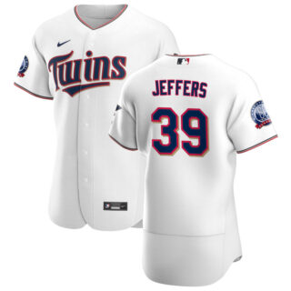 Minnesota Twins #39 Ryan Jeffers Men's Nike White Home 2020 60th Season Authentic Team MLB Jersey