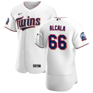Minnesota Twins #66 Jorge Alcala Men's Nike White Home 2020 60th Season Authentic Team MLB Jersey